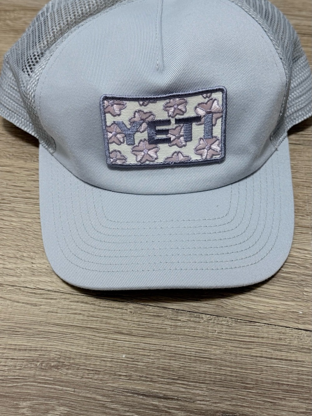 Yeti Light Blue Kids Trucker Hat with Floral Patch